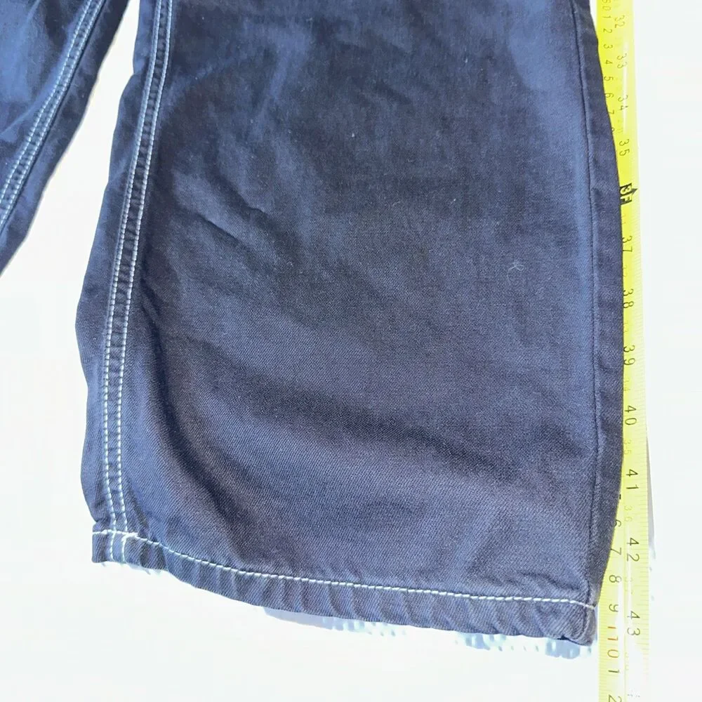 Play Bigg Jeans Mens 36 Black Wing Graphic Embroidered Baggy Skater Y2K Black